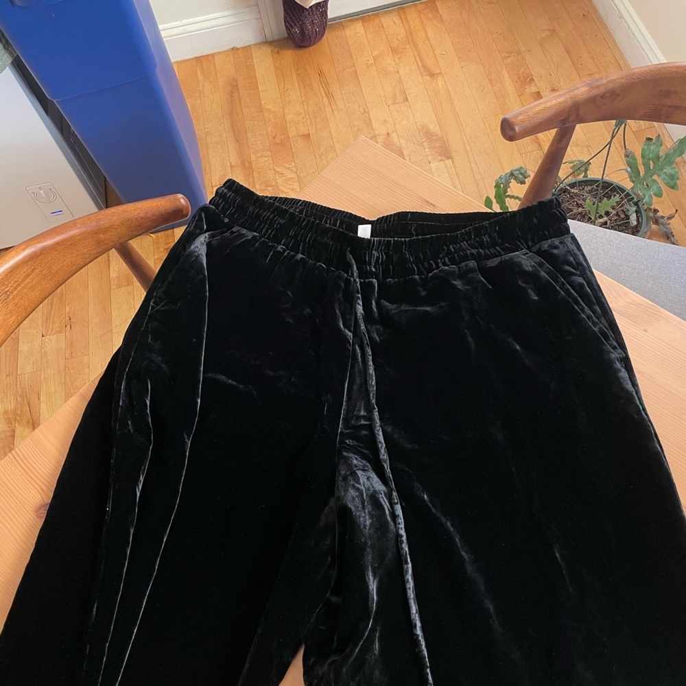 Black garnet hill velvet pants
